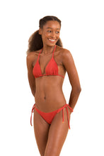 Load image into Gallery viewer, Model Front: Rio De Sol Set Set Malibu-Chili Tri-Inv Cheeky-Tie