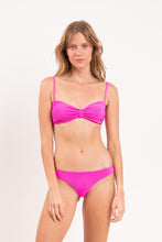 Load image into Gallery viewer, Model Front: Rio De Sol Top Top Malibu-Rosa Bandeau-Duo