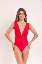 Load image into Gallery viewer, Model Front: Rio De Sol One-Piece Microfibra-Chic-Red Anne