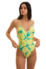 Load image into Gallery viewer, Model Front: Rio De Sol One-Piece Banana Yellow Hype