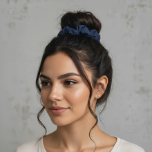 Load image into Gallery viewer, Image 03: Rio De Sol Hair Accessory Navy Scrunchie