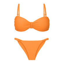 Load image into Gallery viewer, Product Front: Rio De Sol Set Set Dots-Mango Bandeau-Crispy Cheeky-Crispy