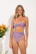 Load image into Gallery viewer, Model Front: Rio De Sol Set Set Shimmer-Harmonia Twist Belted-High-Waist
