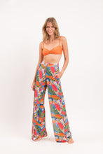 Load image into Gallery viewer, Model Front: Rio De Sol Beach Trousers Jungle Wide Pants
