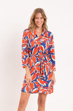 Load image into Gallery viewer, Model Front: Rio De Sol Shirtdress Leaves Chemise
